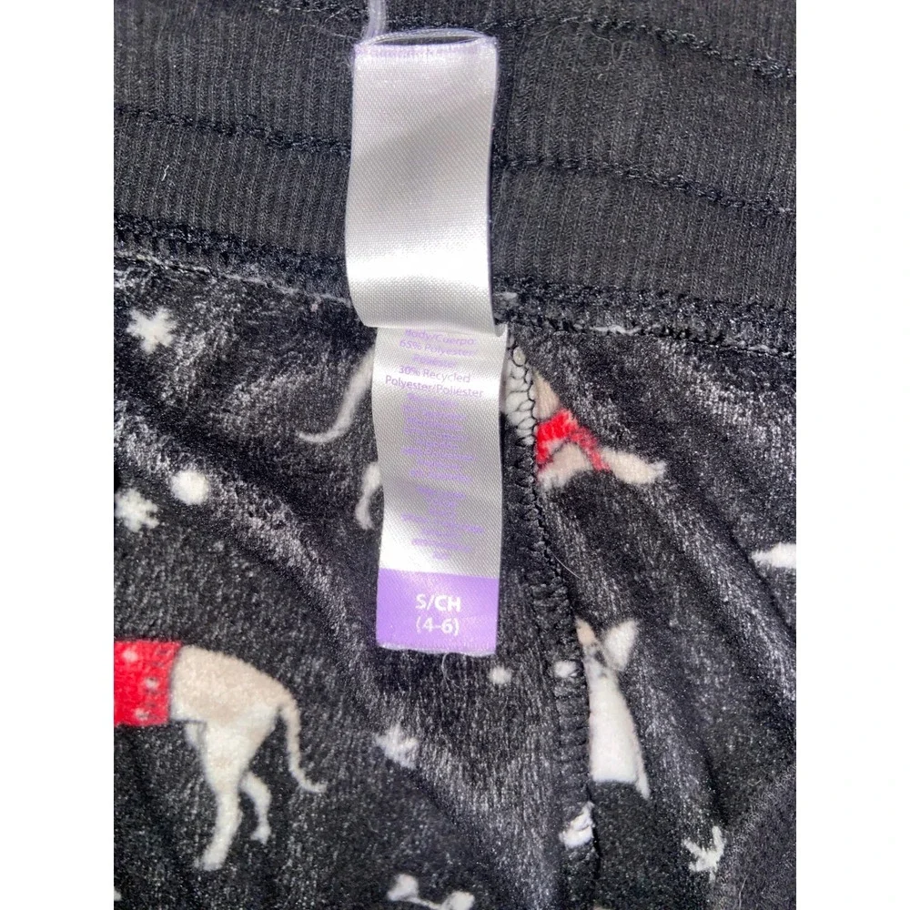 Secret Treasures Christmas Dog Print Fuzzy Jogger Pajama Pants Holiday Festive